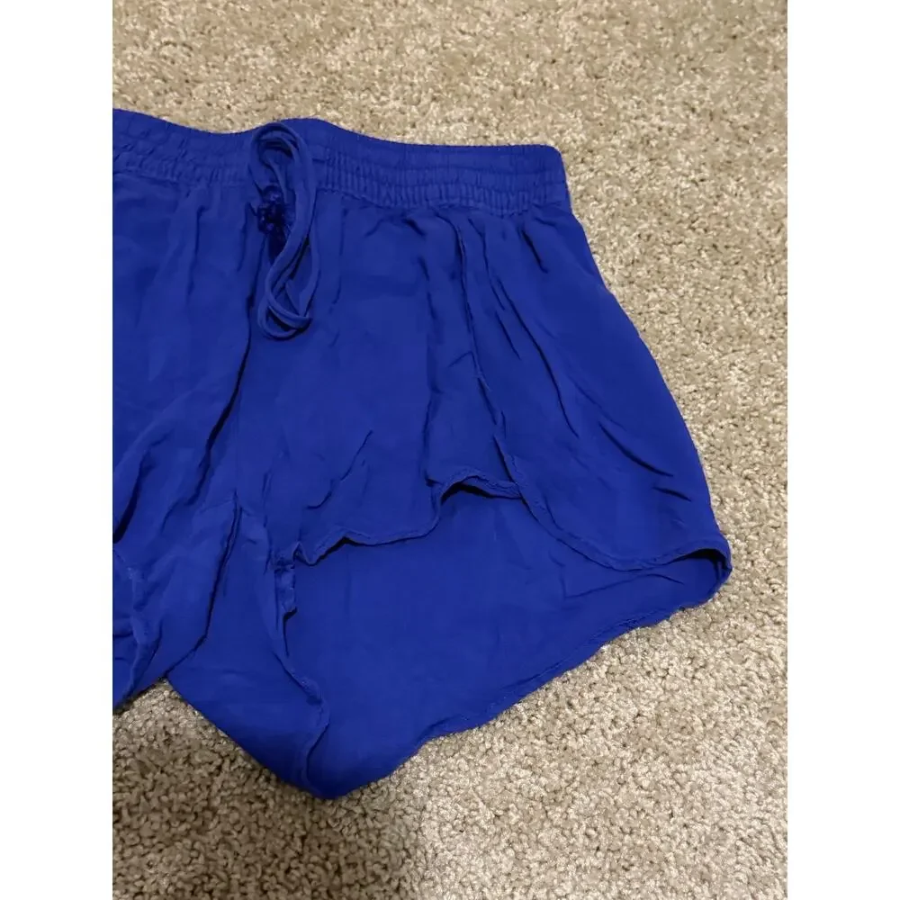 Aerie Flowy Boho Flutter Shorts Cobalt Blue Size Small